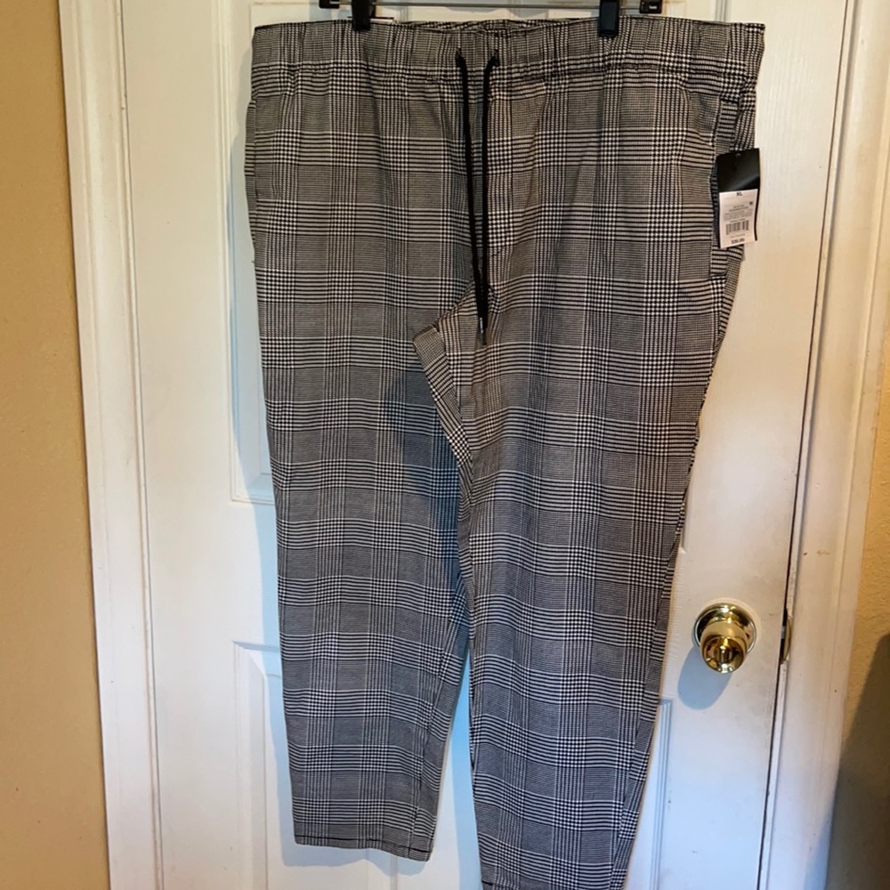 Brand new men’s plaid jogger stretch pants, purchased at target